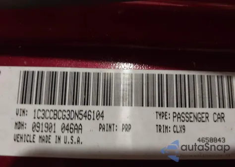 2013 Chrysler 200 Limited из США, поврежденный, VIN 1C3CCBCG3DN546104